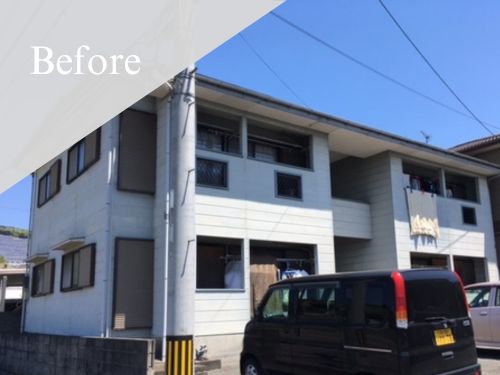 朝倉市|屋根・外壁塗装[アパート外壁面積約350㎡]O 施工前