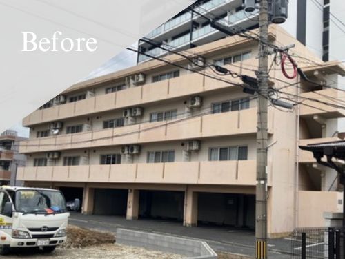 北九州市|外壁塗装[アパート外壁面積約1,125㎡]E 施工前