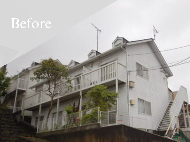 秦野市|屋根・外壁塗装[アパート外壁面積約172㎡]S 施工前
