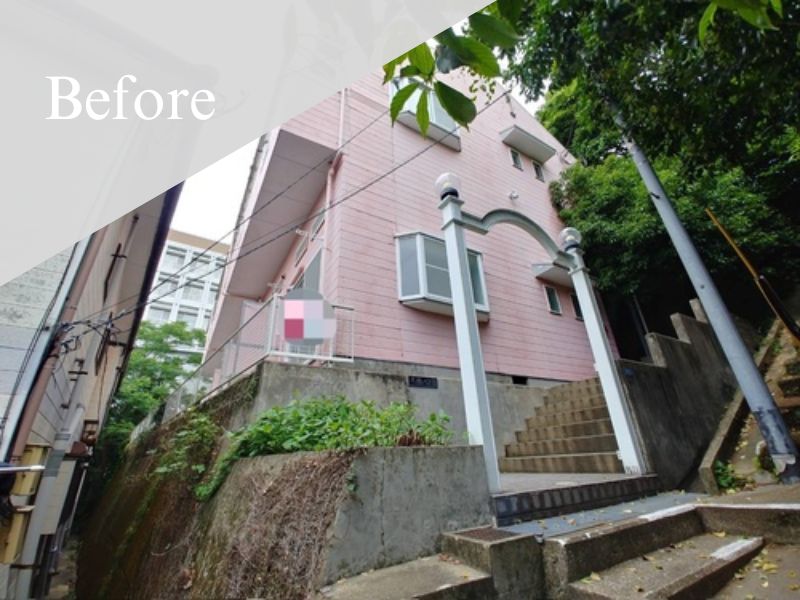 長崎市|外壁塗装[アパート外壁面積約260㎡]K 施工前