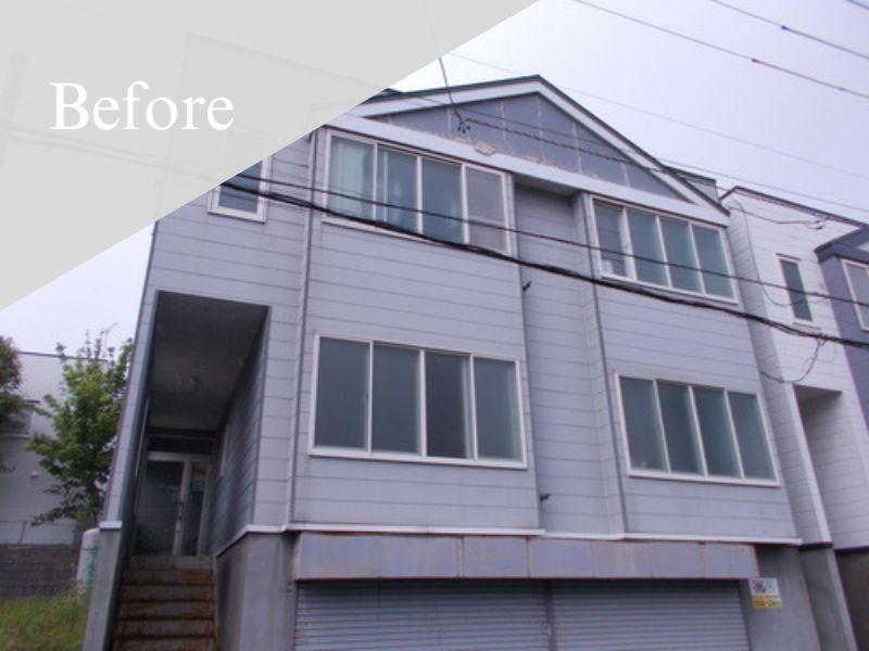 札幌市|外壁塗装[アパート外壁面積約228㎡]M 施工前